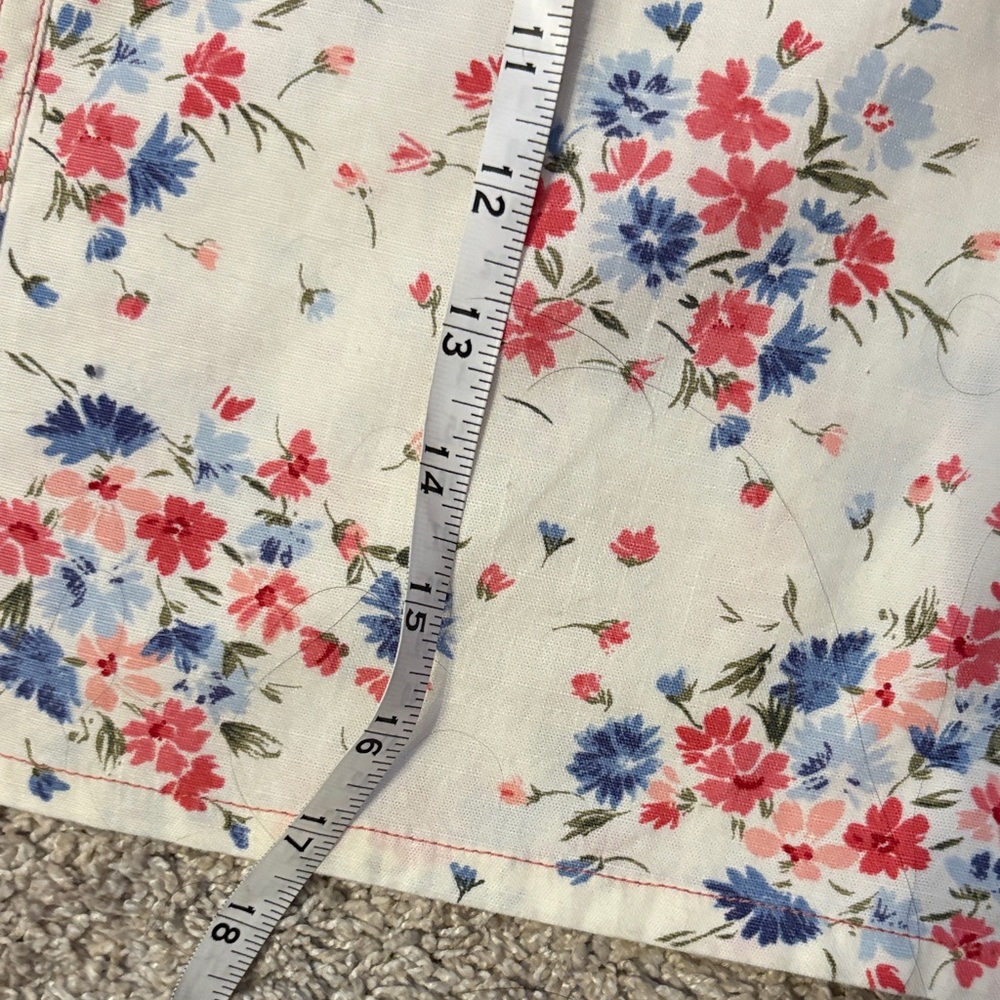 LOFT Cream Mini Skirt with Pink & Blue Floral Print - Picture 4 of 5